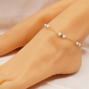 Turquoise Beads hand Chain beads Jewelry white fashion women