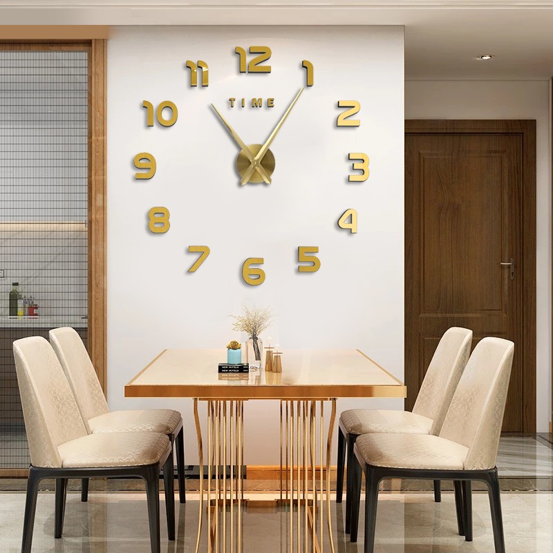 3D立体现代简约创意挂钟免打孔客厅时尚艺术diy欧式简约镜面钟表