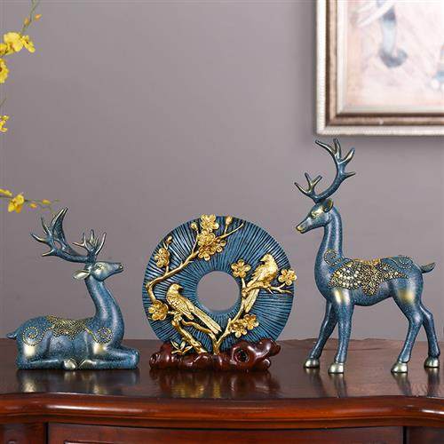 【现货直发】轻奢欧式天鹅麋鹿装饰品摆件客象酒柜现代简约办公室