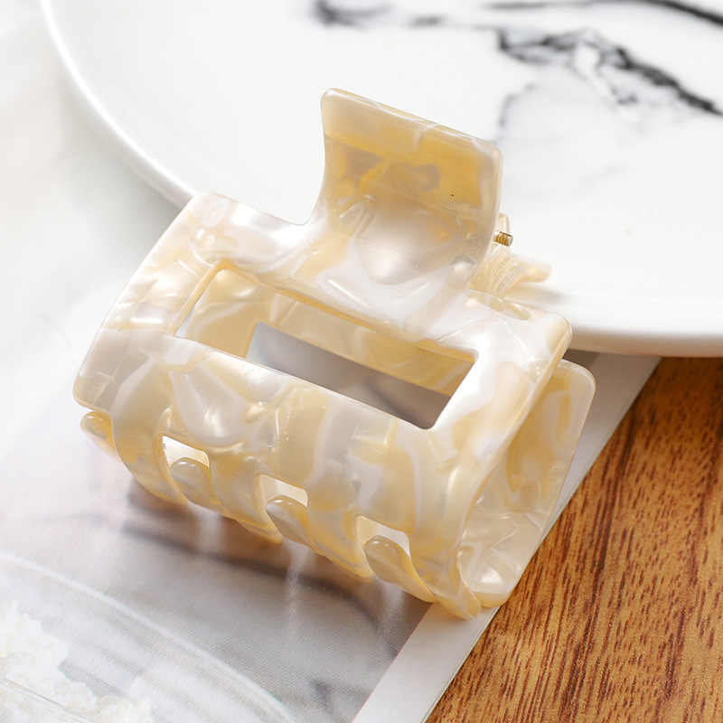 2022 New Acetate Hair Claws Leopard Hollow Square Hair Clip