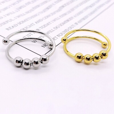 Anxiety Ring Fidget Beads Fidget Ring Spinner Spiral Simulat