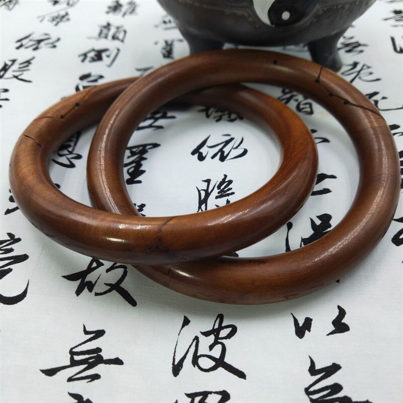 极速纯手工天然雷击木乾坤圈枣木原木料手镯阳圈道家法器饰品阴阳