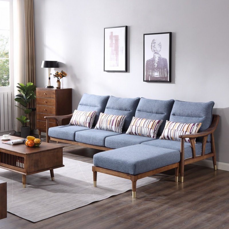 厂家厂家直售轻奢简约实木沙发新款北欧全实木组合现代客厅家俱