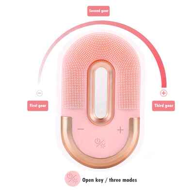 极速3 Gears Silicone Face Cleaner Ultrasonic Pro Face Massag