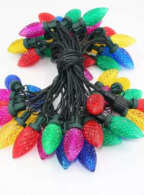 200灯c9灯泡太阳能led灯户外庭院圣诞树装饰灯太阳能草莓灯串