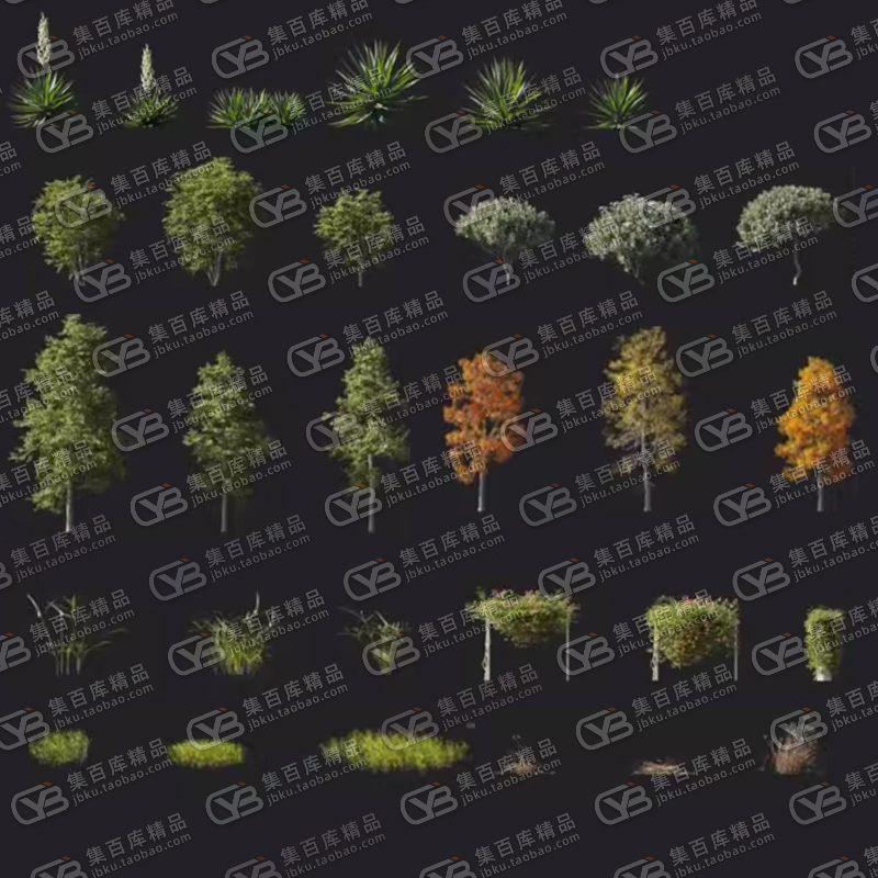 80+款blender绿植花草树木c4d灌木maya森林植物高模3d模型素材资