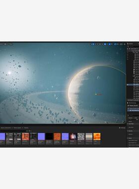 UE5外星球行星环陨石小行星带Space Scene for Unreal Engine 5