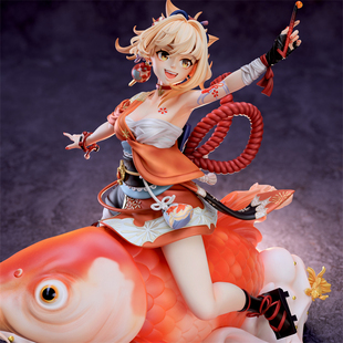 宵宫与锦鲤琉焰华舞原神可爱3d打印模型stl图纸文件手办摆件素材