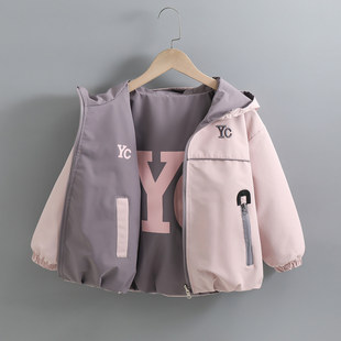 女童外套春秋款2026新款洋气童装春装儿童双面穿冲锋衣女大童上衣