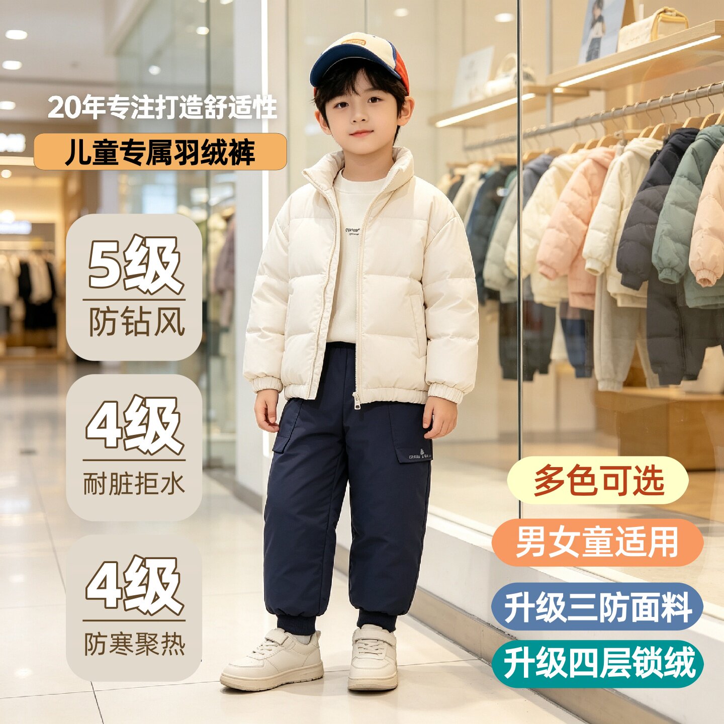 新款儿童羽绒裤冬季男女童保暖裤