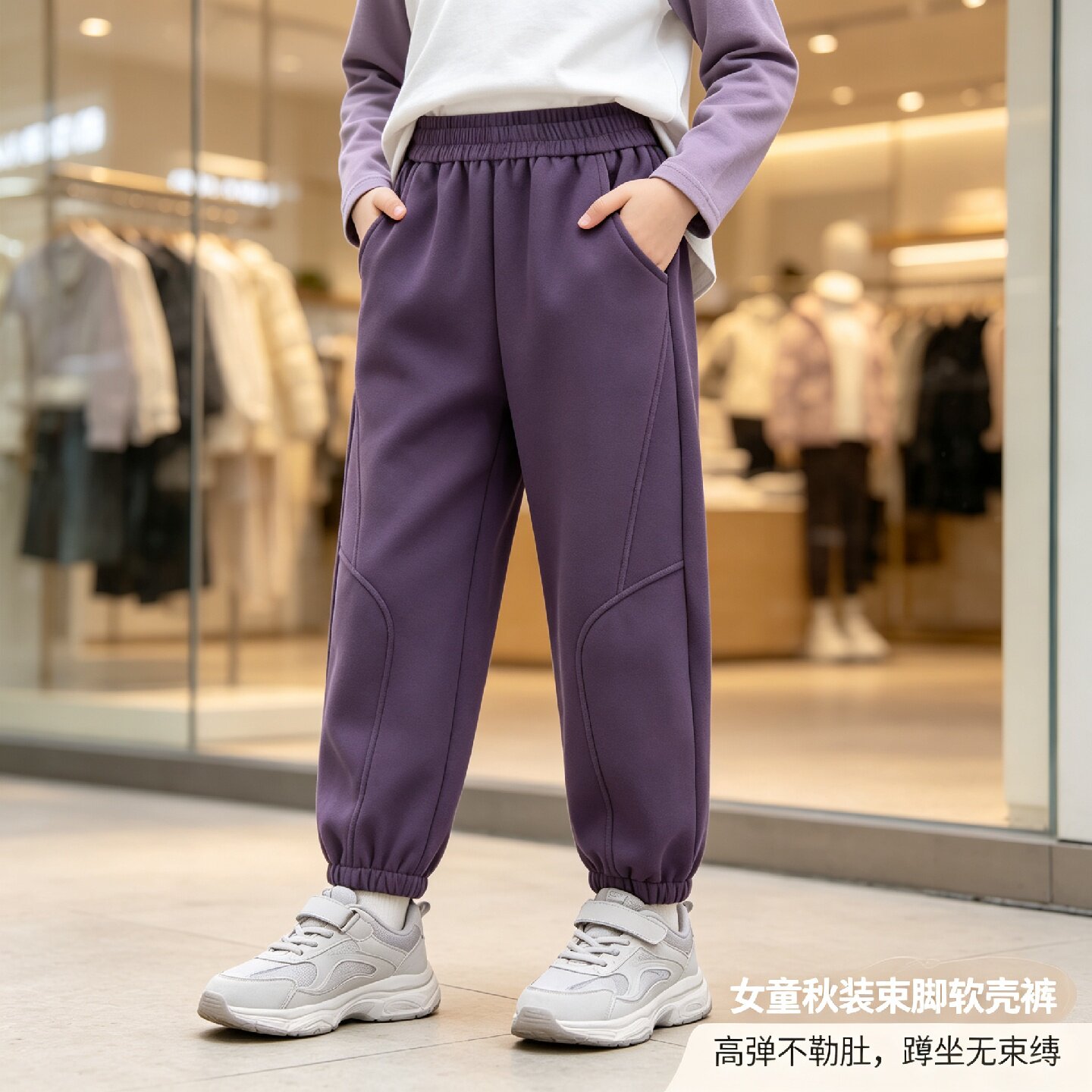韩版户外防风防水加绒束脚裤