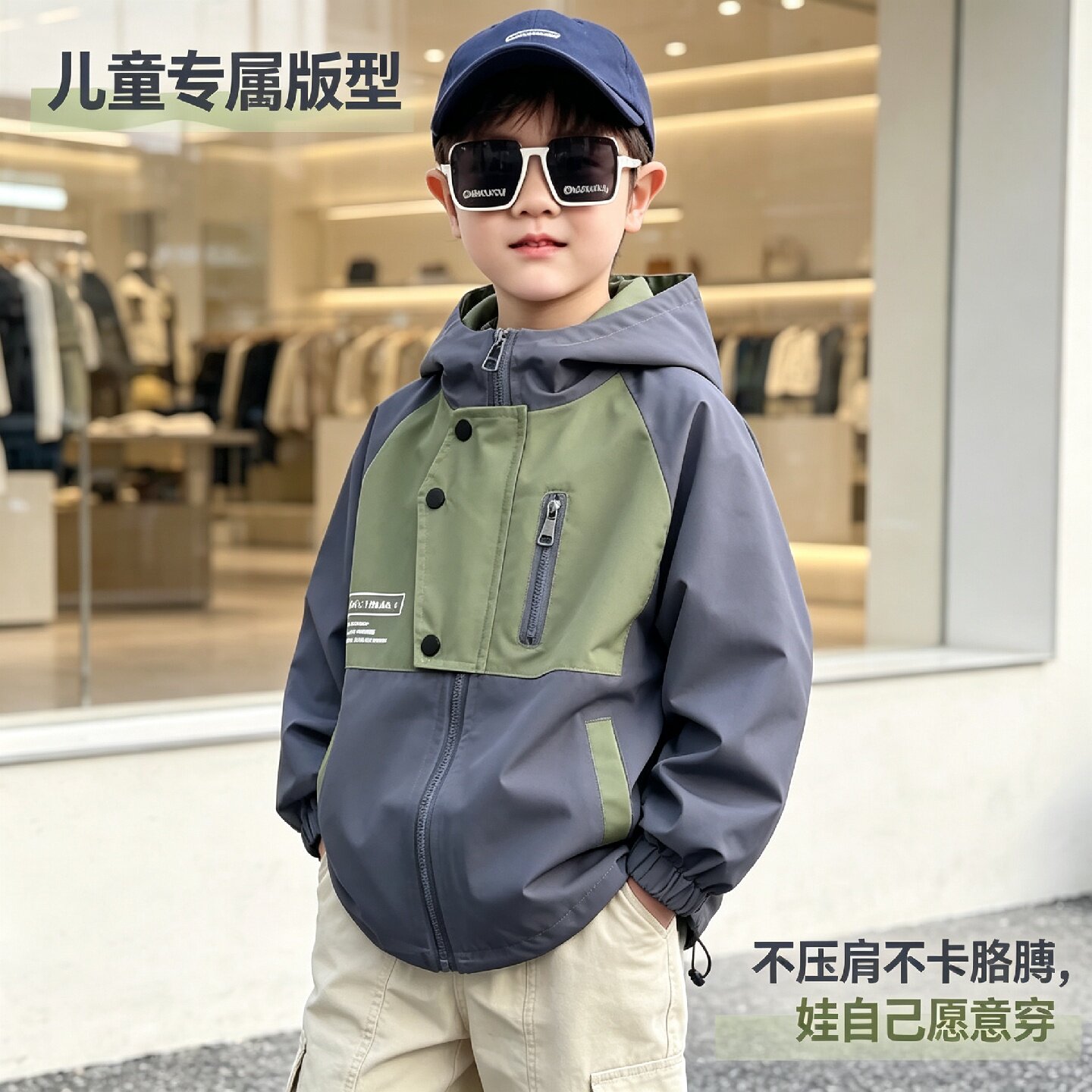 儿童新款春秋酷帅连帽风衣男童30