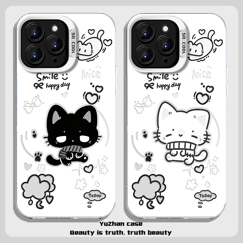 围巾小猫适用苹果18ProMax手机壳iPhone17Pro情侣款16新款15Plus一对14可爱13卡通12防摔11保护套air猫咪个性