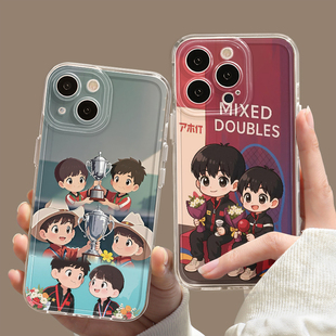 莎头三连冠手机壳苹果16莎莎iPhone13promax华为pura70小米15周边14孙颖莎12王楚钦5114适用mate60可爱Q版11x