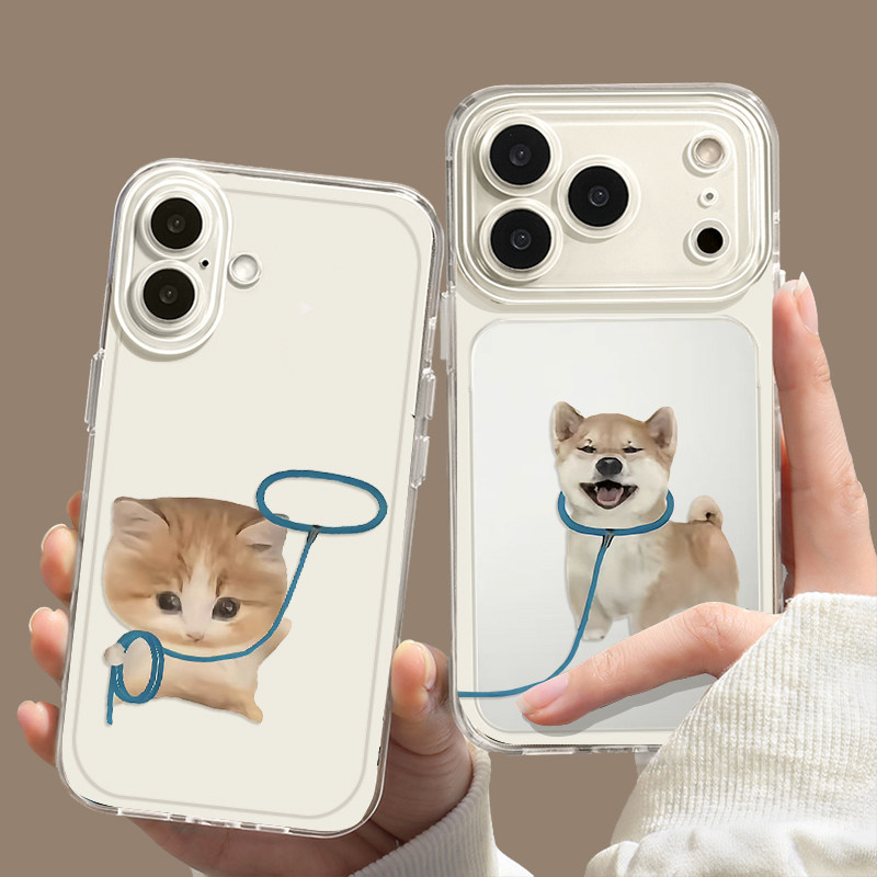 情侣猫狗适用苹果17ProMax手机壳iphone16Pro抽象15Plus趣味14小众13新款air创意个性12软壳防摔11保护套搞怪,3C数码配件,手机保护套/壳,淘宝优惠券,粉丝福利购,淘宝优惠卷