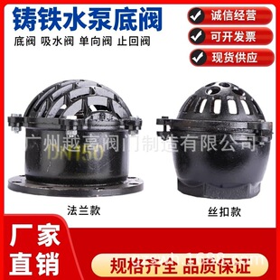H42X-6法兰/丝扣底阀 单向阀止回阀 铸铁水泵底阀DN50 80 100 150