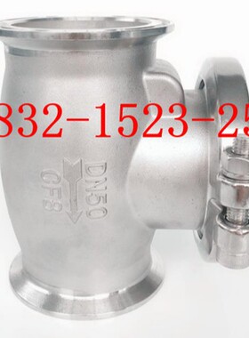 304不锈钢旋启式快装止回阀三通T型卡箍式单向阀H84F-6P 4寸DN100