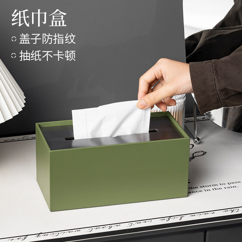 北欧轻奢客厅纸抽盒卫生间厕纸盒创意不锈钢抽纸盒汽车擦手纸巾盒