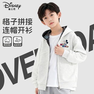 迪士尼男童外套2026新款今年流行爆款春秋装男孩连帽上衣儿童开衫