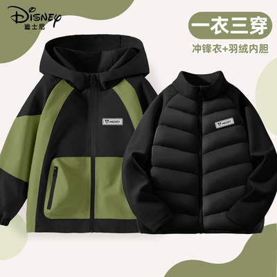 迪士尼男童冲锋衣外套2025新款