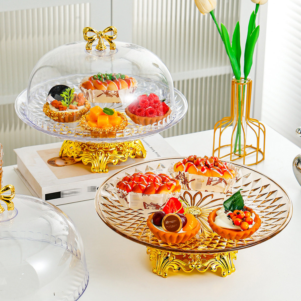 2024新款高颜值密封糖果坚果盒家用果盘客厅茶几零食干果盘收纳盘