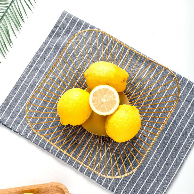 北欧风格水果盘创意客厅茶几家用网红简约现代铁艺篮零食盘干果盆