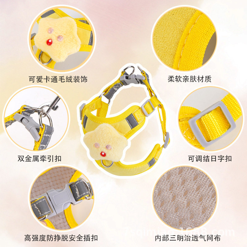 小狗狗牵引绳背心式小型犬泰迪比熊博美专用胸背带幼犬链子遛狗绳