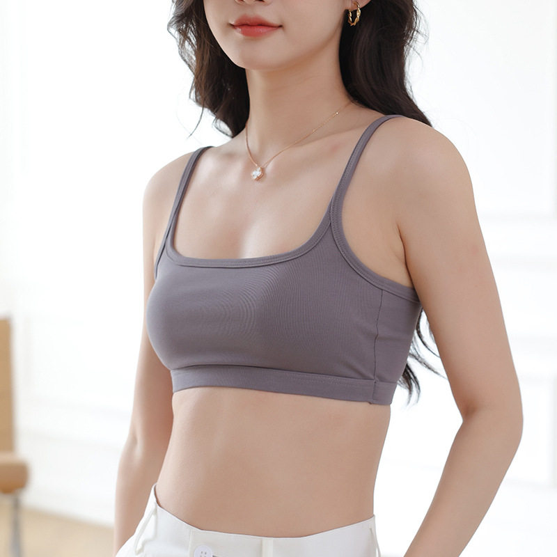 美背内衣女无钢圈薄款小胸聚拢运动吊带背心抹胸式一体裹胸文胸罩