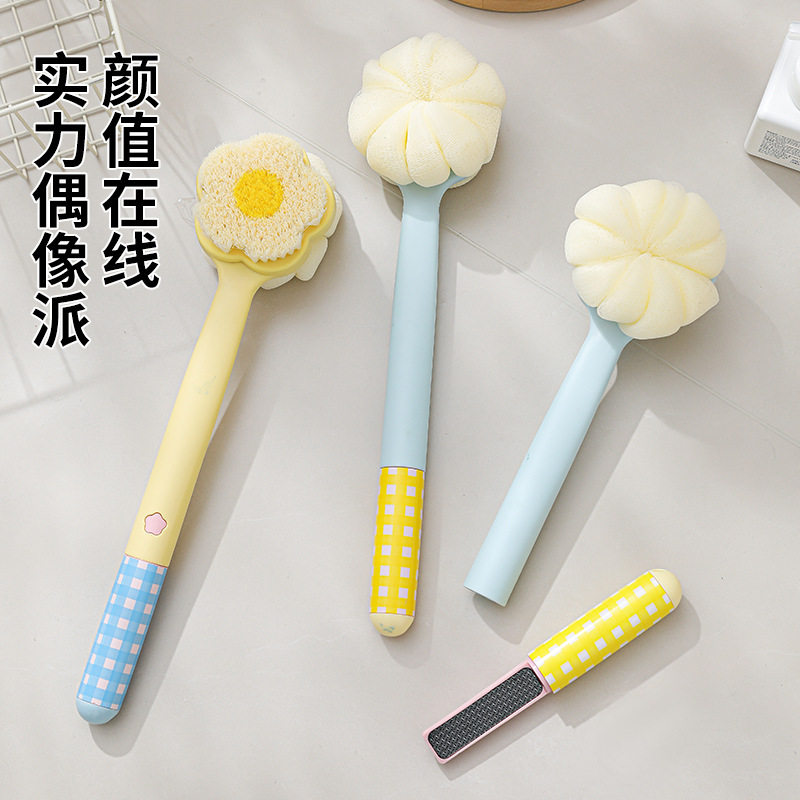 洗澡刷搓背不求人长柄刷软毛刷子双面沐浴刷搓泥去灰搓澡刷背