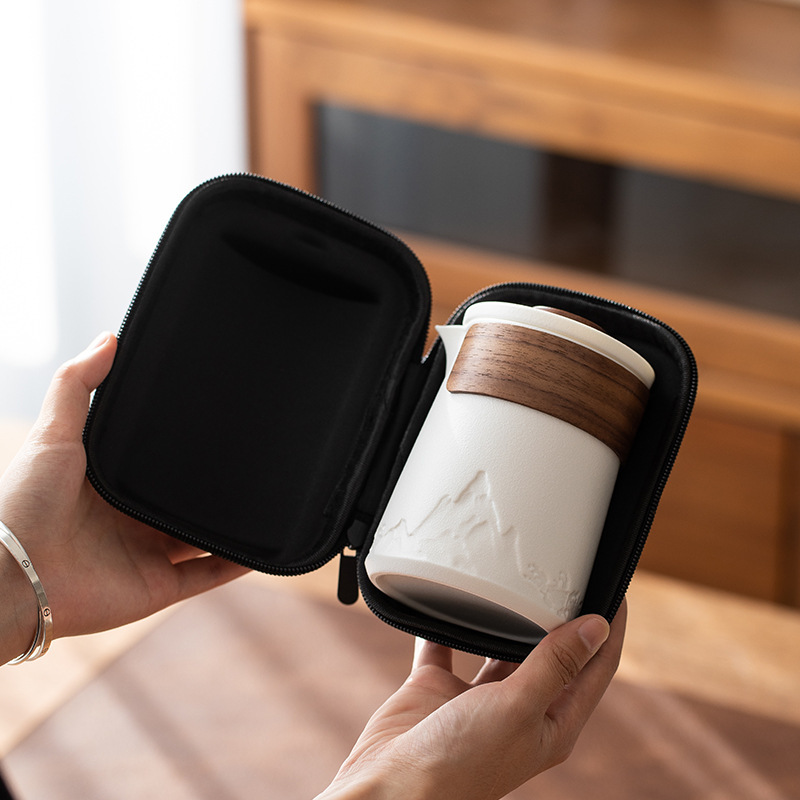 宁暄旅行茶具茶叶套装茶水分离快客杯家用玻璃壶公司礼品