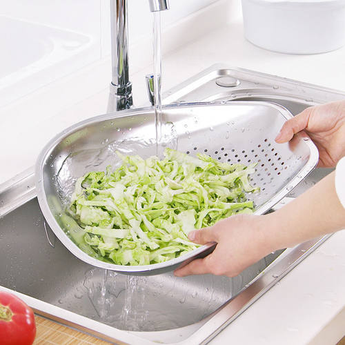 不锈钢筲箕密孔沥水洗菜盆厨房大号晾晒箩筐漏洗水果蔬菜篮子簸箕