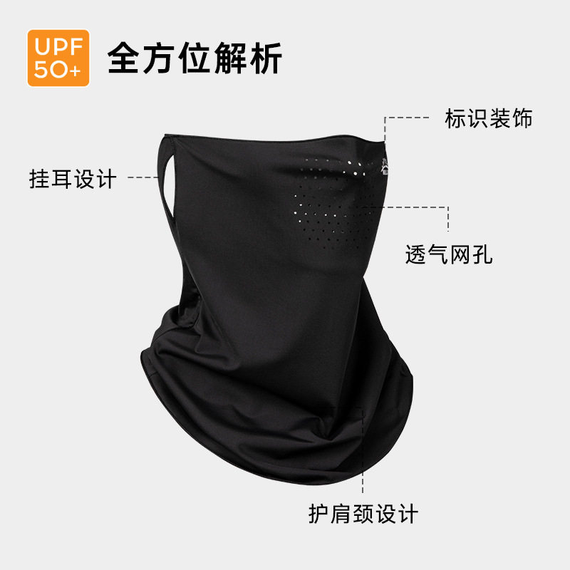 半脸冰丝面纱薄款防紫外线户外骑行遮阳护颈防晒口罩面罩透气孔