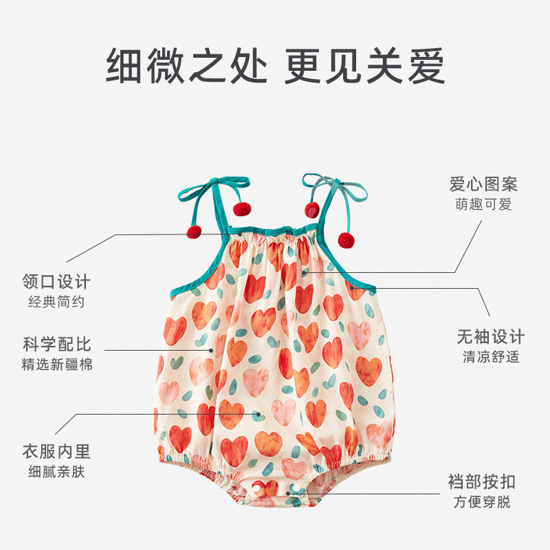 婴儿夏装衣服包屁衣薄款婴幼儿女宝宝连体满月公主吊带哈衣夏季