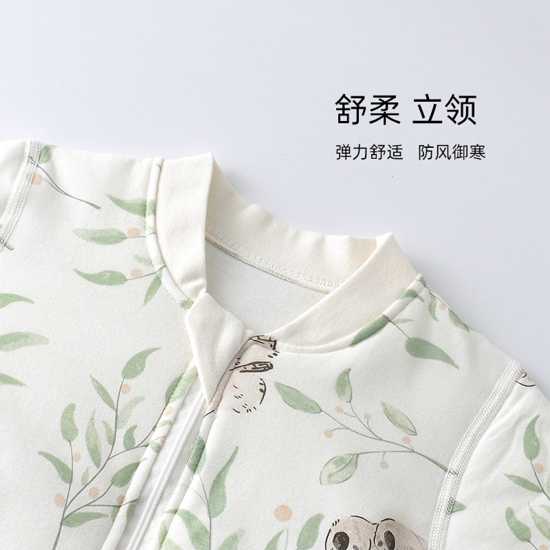 婴儿睡袋秋冬夹棉宝宝棉睡衣新生儿拉链式防踢被长袖宝宝分腿睡袋