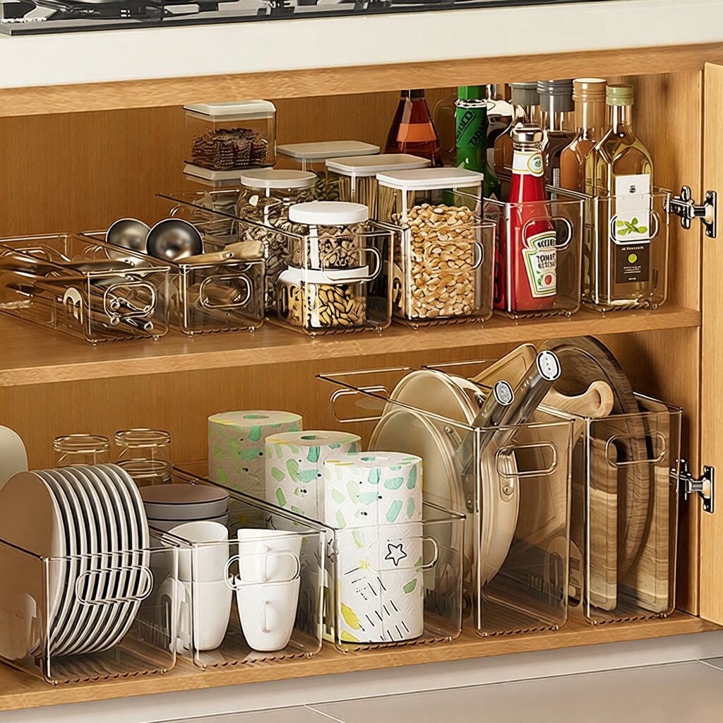 严选橱柜收纳盒厨房冰箱收纳筐桌面化妆品面膜零食杂物整理架