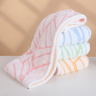 双层干发帽加厚长发用擦头巾家用新款毛巾彩色提花双扣加大干发巾