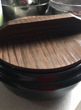 热销复古煮茶壶盖子木质小杉木盖砂锅炒锅盖迷你老式瓦罐茶盖无胶