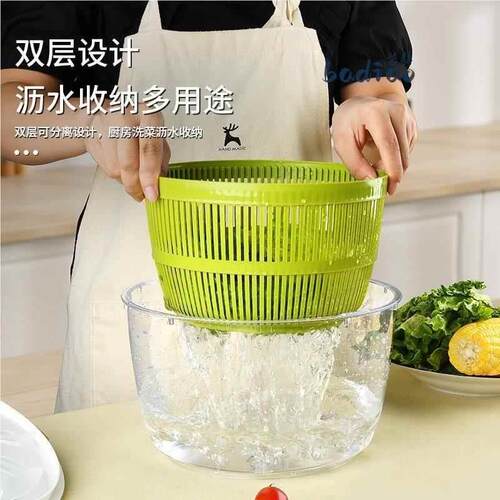 热销蔬菜脱水器水果沙拉甩水神器家用厨房手动脱水机甩菜器沥水洗