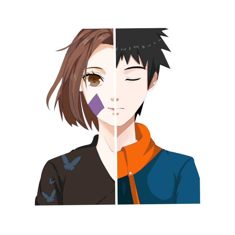 动漫痛火影忍者车贴情侣车贴宇智波带土琳汽车贴纸小划痕遮挡贴纸