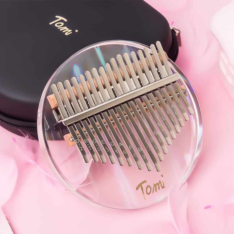 拓米拇指琴17音圆形水晶卡林巴琴 kalimba亚克力手指琴21音