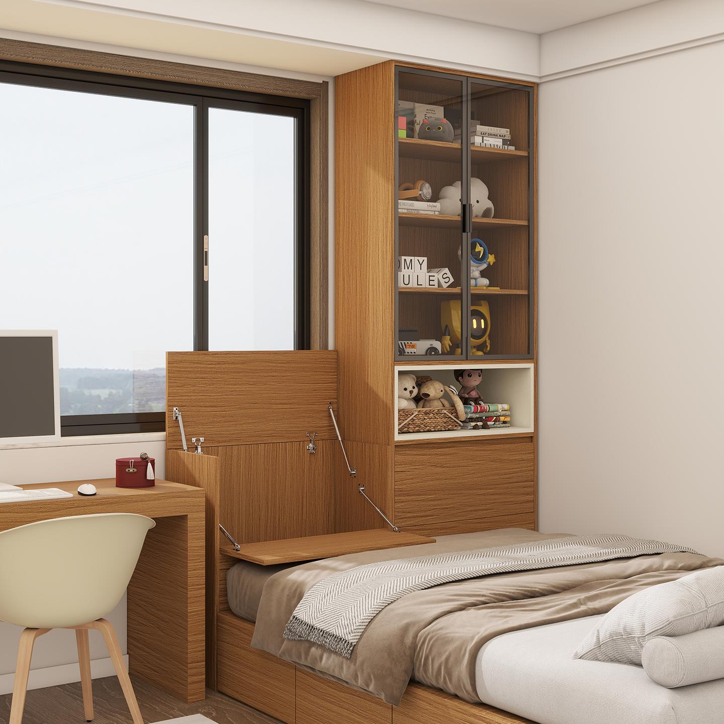 床尾置物柜靠墙家用床头极窄夹缝收纳层架小户型多功能床边储物高