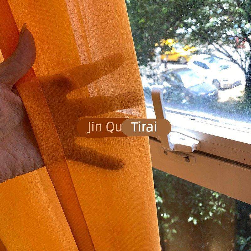 金衢窗帘 婴儿蓝橙色高密雪纺纱帘 简约现代柔软垂坠纯色黄色窗纱,居家布艺,定制窗帘,淘宝优惠券,粉丝福利购,淘宝优惠卷