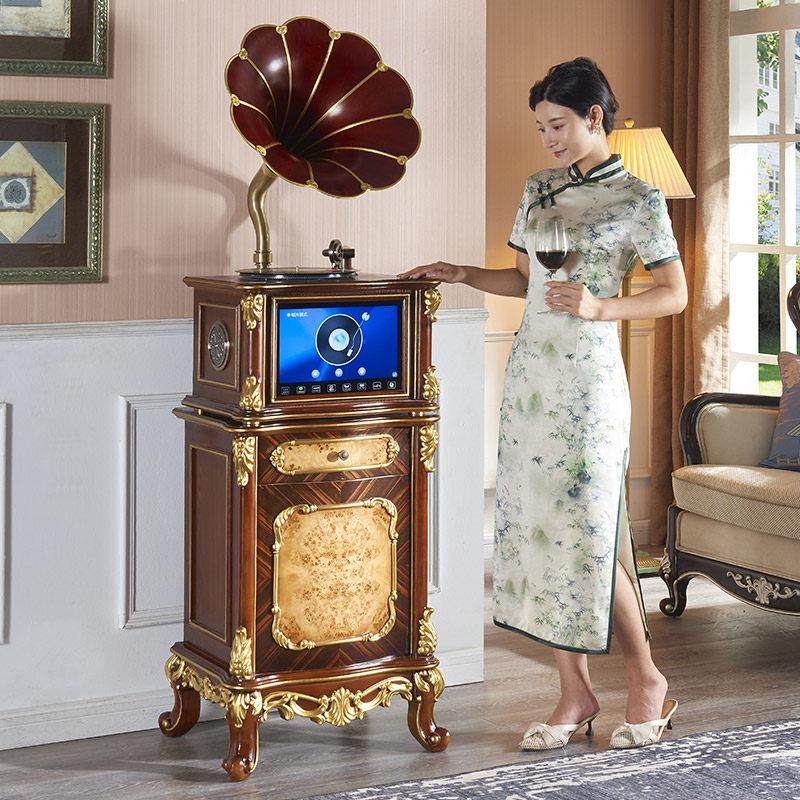 梵卡伦尼留声机复古客厅欧式家庭卡拉OK多媒体KTV点歌黑胶唱片机,影音电器,黑胶唱片机,淘宝优惠券,粉丝福利购,淘宝优惠卷