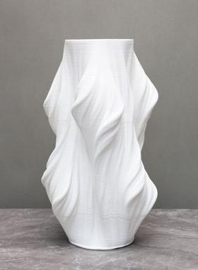 现代简约白色花器花插样板房售楼部卧室书房客厅餐厅玄关摆件饰品