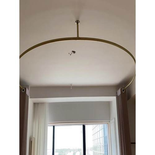 服装店展示架婚纱吊架墙角更衣室试衣间弧形美容院隔断帘滑轨道杆