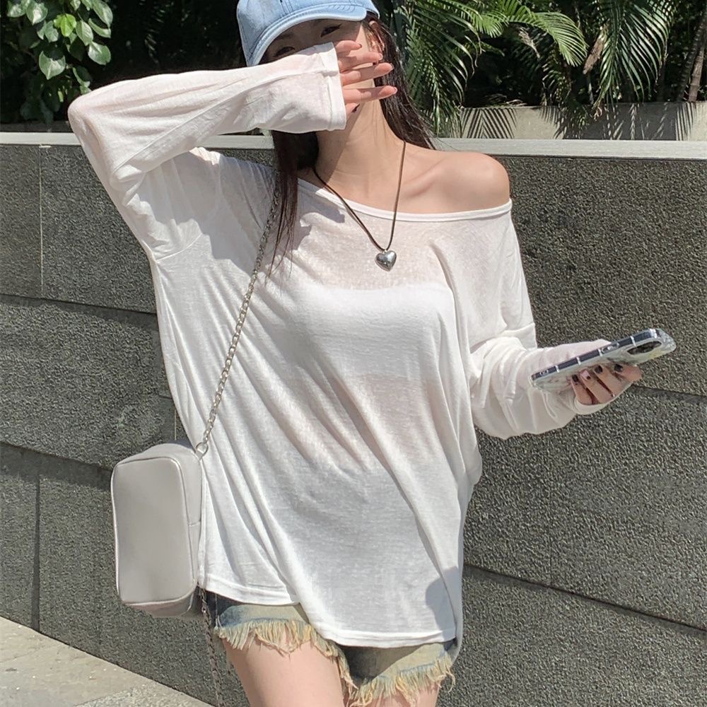 雪纺衫防晒衣2025夏季新款薄款微透宽松套头空调网纱罩衫服