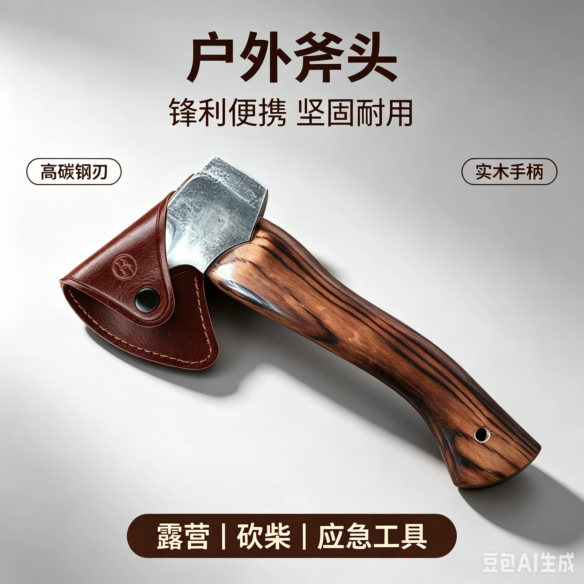 现货户外露营腰斧皮套工具收纳套 便携斧刃保护套 砍柴劈柴斧头套