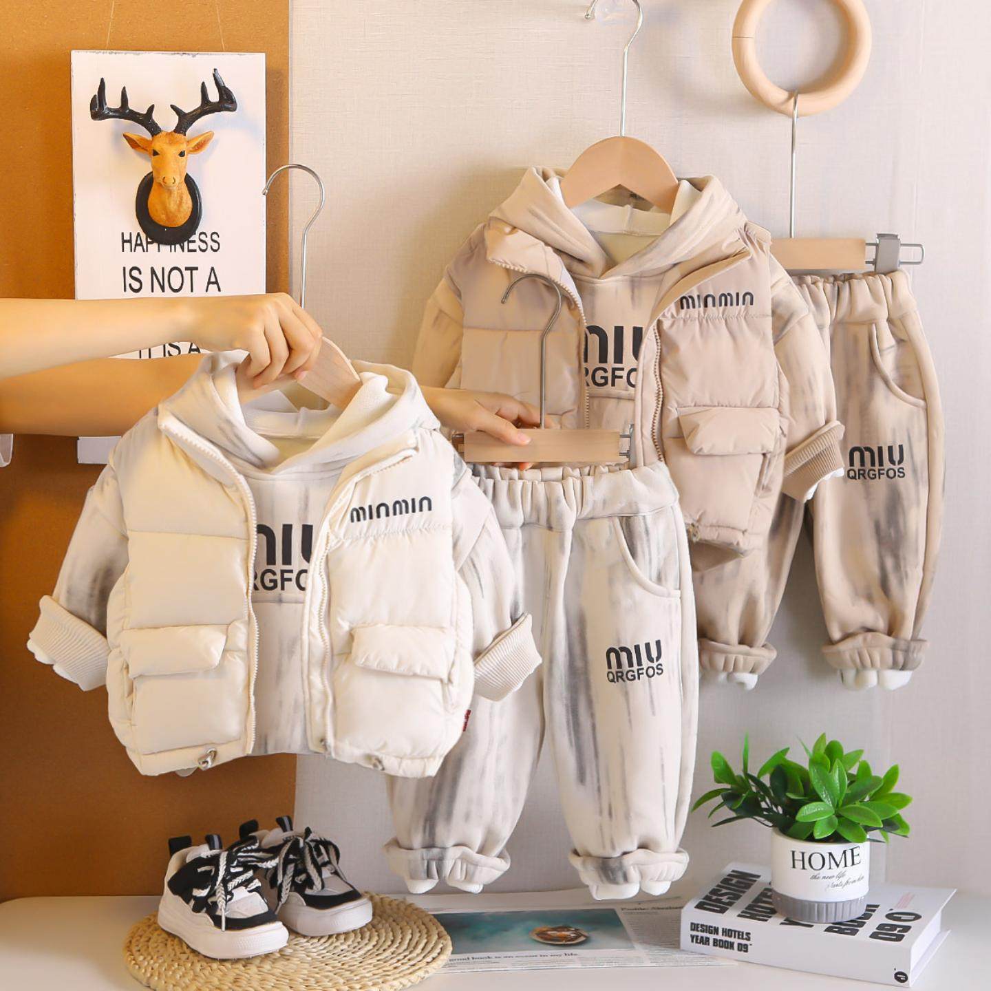 男童冬季套装新款洋气儿童冬装宝宝加绒加厚保暖马甲三件套潮,童装/婴儿装/亲子装,马甲,淘宝优惠券,粉丝福利购,淘宝优惠卷