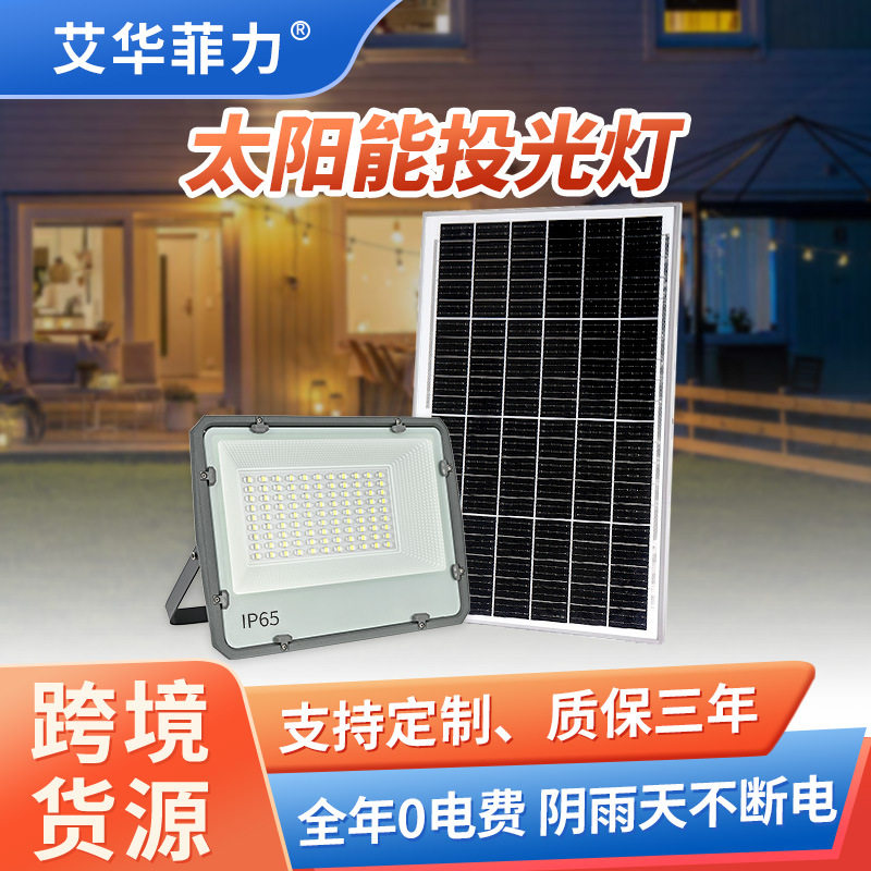 太阳能感应天黑自亮投光灯