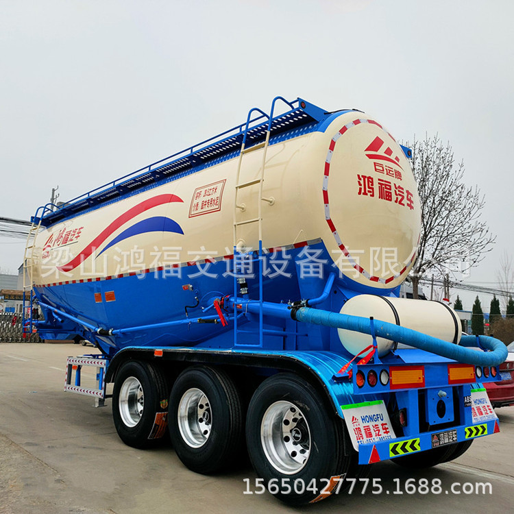 轻型水泥散装罐车 小型石粉38立方 集装箱运输罐式半挂车